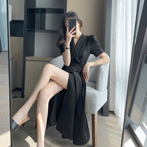 Large code Female dress High level Sensation Micro Fat Mm Summer Method Design Sensation Slim-skinny Chater dress Dress Slimmer length dress