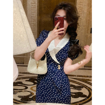 Big Code Micro Fat Mm Method Retro Reduction Age Wave Dot Design Sensational Dress Skirt Summer slim Belly Fairy long skirt