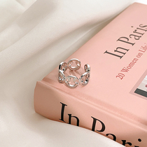 Design sense smiley face opening ring female fashion personality retro Net red food finger ring tide hip-hop ring simple summer