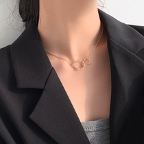 Simple style irregular geometric ring necklace female summer minority design sense choker 2021 New neck jewelry