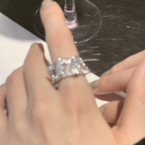 Advanced sense opening ring female fashion personality light luxury niche exquisite food finger ring ins cold wind ring tide summer