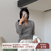 Silk Hanging Shirt Women's 2021 New High-end Big Brand Heavy Mulberry Silk Authentic Striped Shirt Light Cooked Top