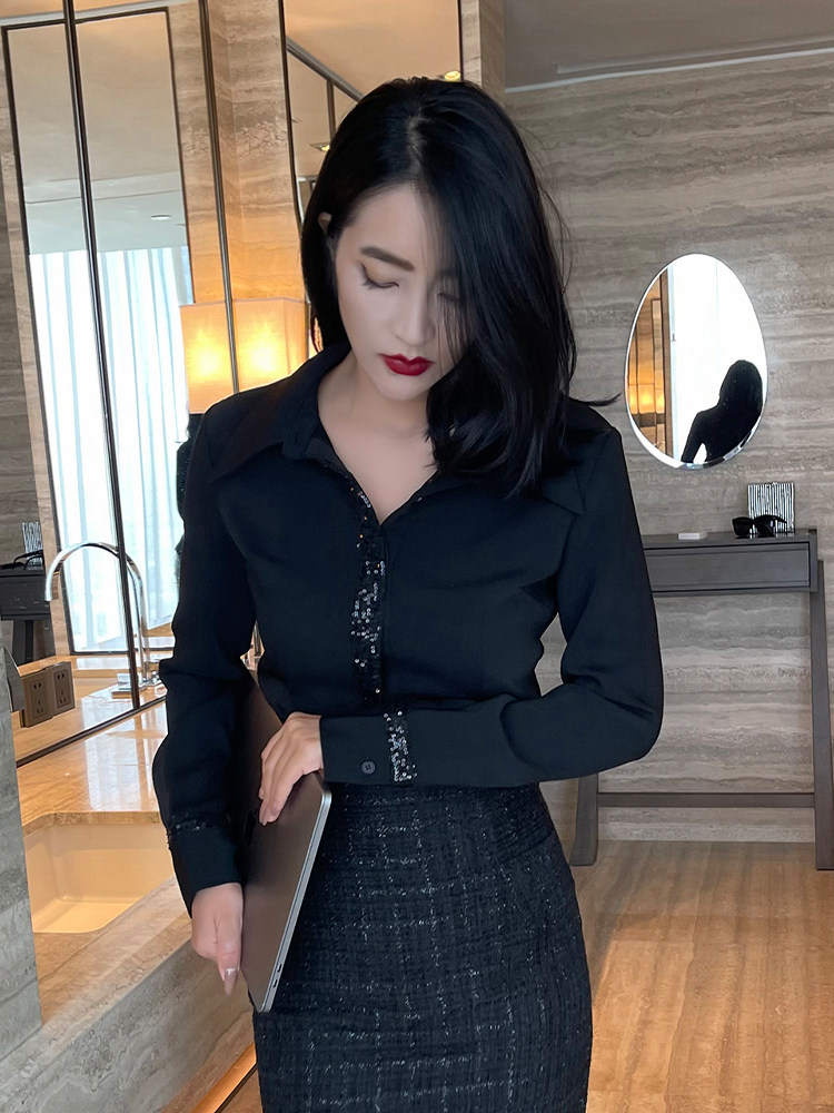 Korean Version Shirts Women's New 2021 Foreign Style Fashion Jersey Trendy High-end Autumn Winter 100 Hitch Senior Shirt