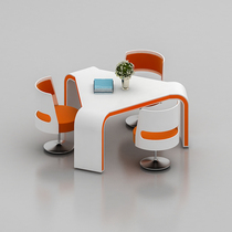 Paint negotiation table small leisure reception negotiation table exhibition hall sales triangle office table and chair conference combination