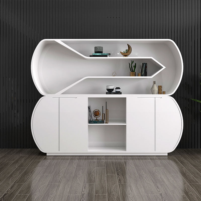Fashion Creative Storage Display Information Cabinet White Baking Varnish Cabinet Brief Boss Office Bookcase Background Cabinet