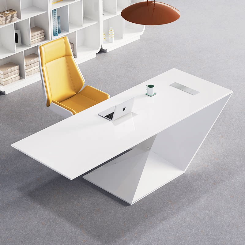 Boss table simple and modern paint office and chair combination light luxury president manager table white medical beauty consultation table