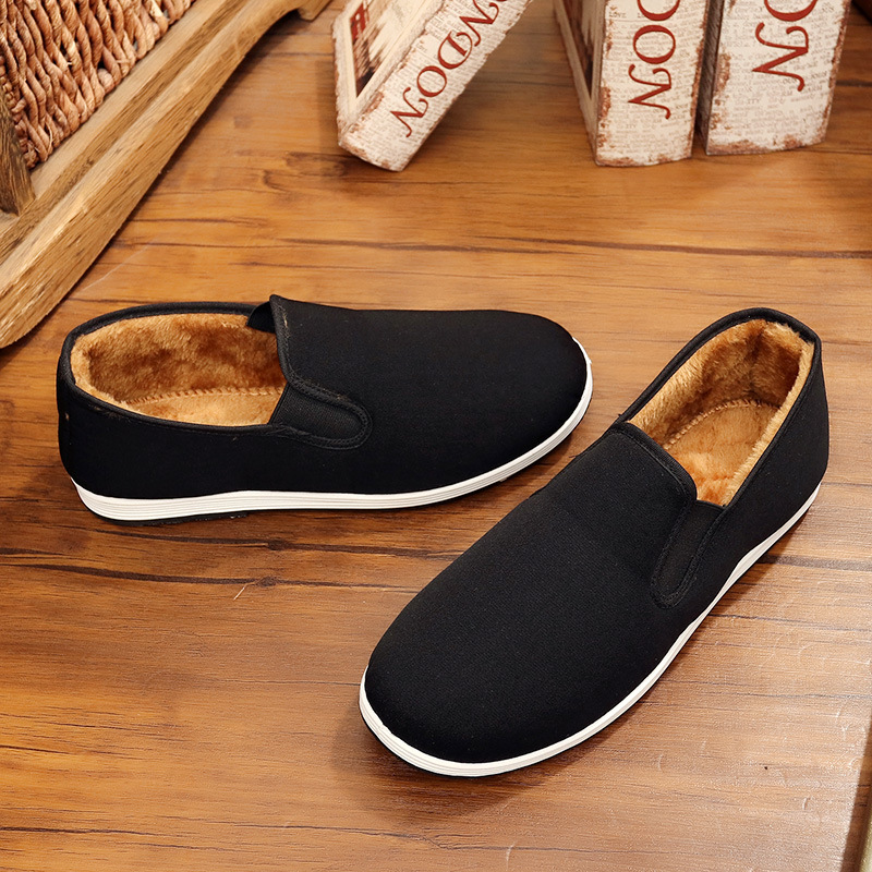 Giày cotton nam mùa đông cộng với nhung ấm áp Giày cotton nam thấp giúp giày thông thường chống trơn nhà giày nam cỡ lớn 46 48 50 giày the thao nam nike