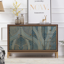 Entrance Door Hyun Guan Cabinet Light Lavish Dining Side Cabinet Solid Wood Door Hall Partition Cabinet American Shoe Cabinet Modern Minimalist Storage Bucket Cabinet