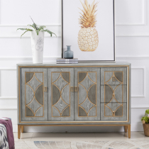 American Xuanguan Cabinet Door Hall Partition Cabinet Retro Shoe Cabinet Modern Simple Minimalist Light Lavish Dining Side Cabinet Solid Wood Trim Cabinet