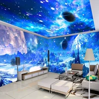 Starry Sky Wall Tades 3D Космическая вселенная Обои потолочные фона фона фона стены тема ktv hotel стена ткань сделан