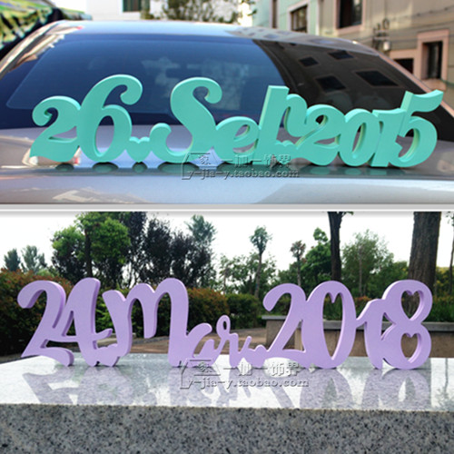 Customized boutique English letters, famous brand date ornaments, stereo digital props, wedding accessories