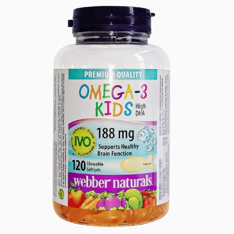 webbernaturals进口儿童鱼油120粒