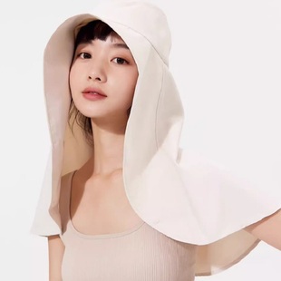 ohsunny披肩防晒帽薄款大帽檐户外渔夫帽子