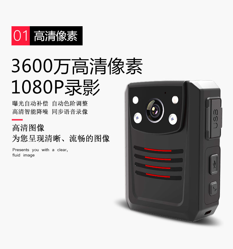 Lá chắn âm thanh và video D960 phiên bản thẻ Trợ lý thực thi pháp luật tại chỗ Công cụ ghi hình HD hồng ngoại nhìn đêm - Máy quay video kỹ thuật số máy quay phim kỹ thuật số