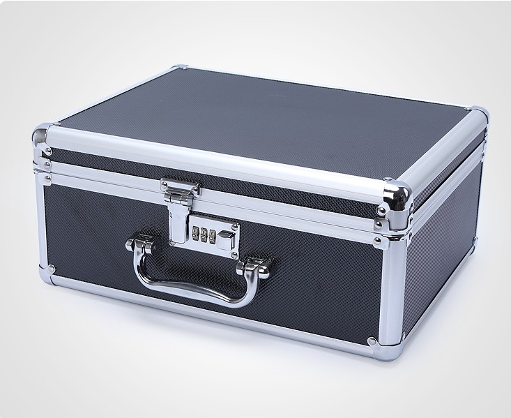 Aluminum alloy toolbox A4 certificate portable display box instrument box password lock anti-theft luggage storage box