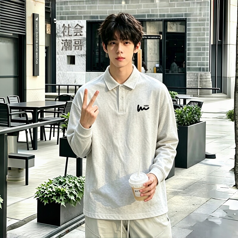 American-Style Cool and Stylish Polo Shirt for Men, Long-Sleeve T-Shirt, Loose Fit, High-End Feel, Youthful Vibe, Autumn Inner Wear, Printed Top American-Style Cool and Stylish Polo Shirt for Men, Long-Sleeve T-Shirt, Loose Fit, High-End Feel, Youthful Vibe, Autumn Inner Wear, Printed Top