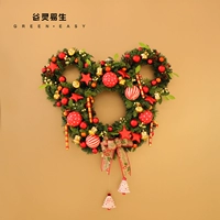Рождественское украшение рождественское цветочное кольцо подвесная дверь гостиная дверь висят украшение рождественское цветочное кольцо рождественское дерево торговая торговля