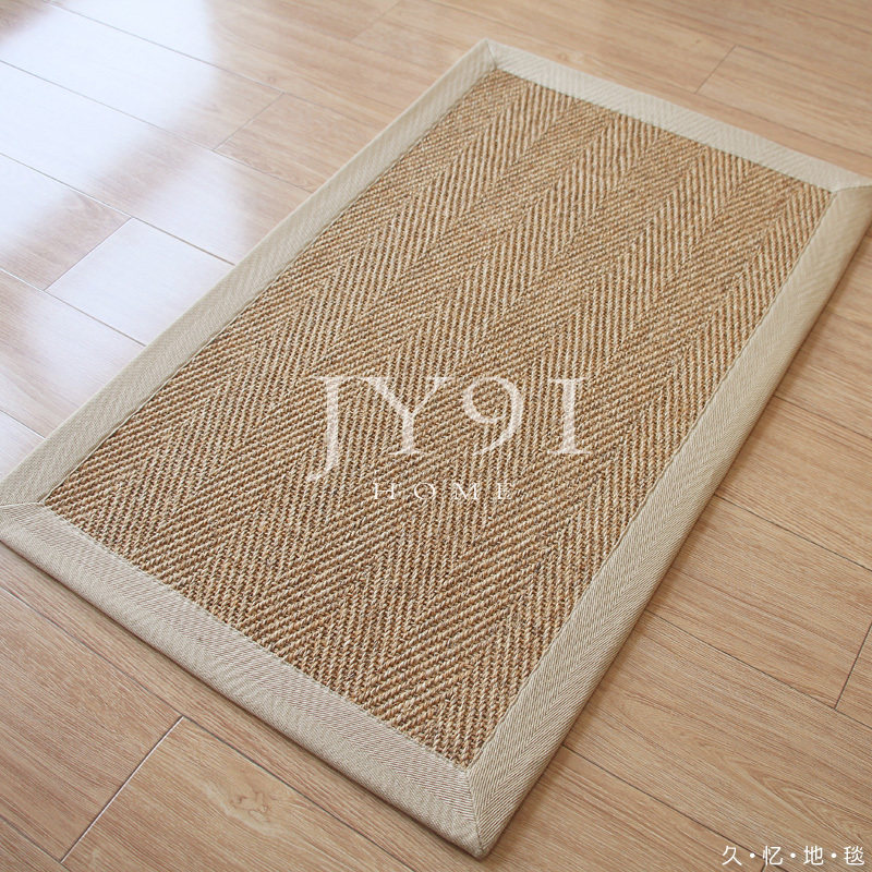 Jiuyi Nordic simple sisal small floor mat living room coffee table carpet bedroom non-slip floor mat custom-made door mat