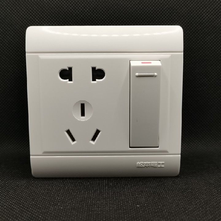 Matsumoto Electrician 86-type surface-mounted switch socket panel one open five-hole with single-opening single-control five-hole wall socket