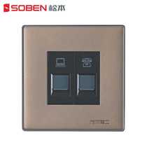 Matsumoto Electrician Black Gold Computer Telephone Socket Board Plugboard Wire Socket Power Network Socket B8 1