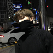 MASONPRINCE autumn and winter new forced into the basic model base black turtleneck sweater men