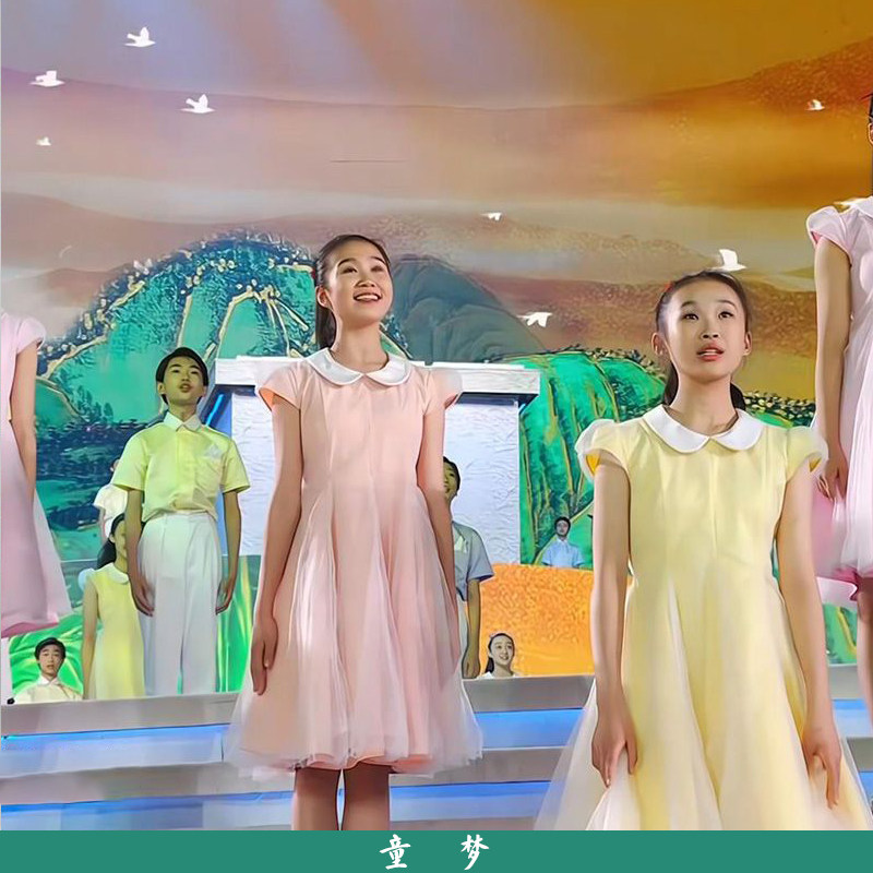 出租童梦晚会演出服中学生大合唱服开场舞歌伴舞服装舞蹈服租赁
