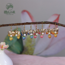 Jis small building Zizhi raspberry Berry ancient style multi-color sweet retro earrings Hanfu earrings earrings