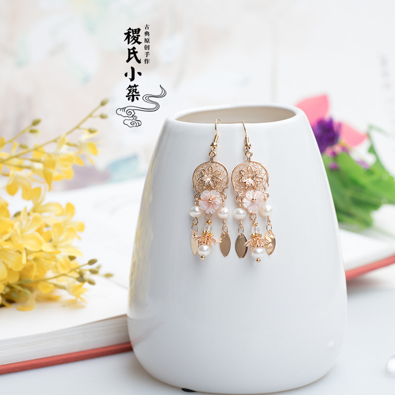 Ji's Xiaozhu Official Clothes Classic Style Palace Earrings Ornament Original Ear Hook Hanfu Earrings