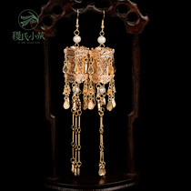Jis small building lanterns original ancient wind Joker earrings Pavilion tassel Hanfu earrings earrings earrings earrings
