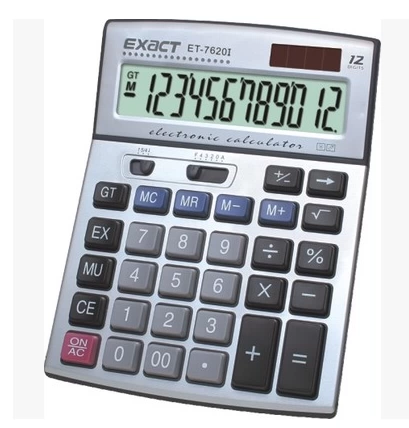 Yirote 7620i Calculator 12 -бит батарея Солнечный офис бизнес -компьютер Multi -функциональная бесплатная доставка