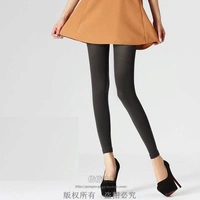 Quần legging nhung Na Jiao Ting 280D ấm mỏng chín quần màu xám quần mùa thu và vớ mùa thu nữ đích thực - Quần nóng lên quần giữ nhiệt nam lót lông