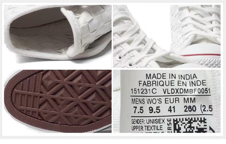 Authentic Converse 2016 mùa hè rắn màu một mảnh dệt nam và giày vải cao cấp 151231 151232 151233 giày thể thao cổ cao