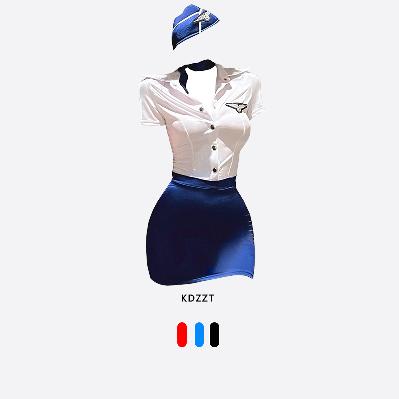Kdzzt French Design Sexy Plus-Size Flight Attendant Uniform Set Cosplay Pure Desire Style Office Lady Ol Pilot Outfit Kdzzt French Design Sexy Plus-Size Flight Attendant Uniform Set Cosplay Pure Desire Style Office Lady Ol Pilot Outfit