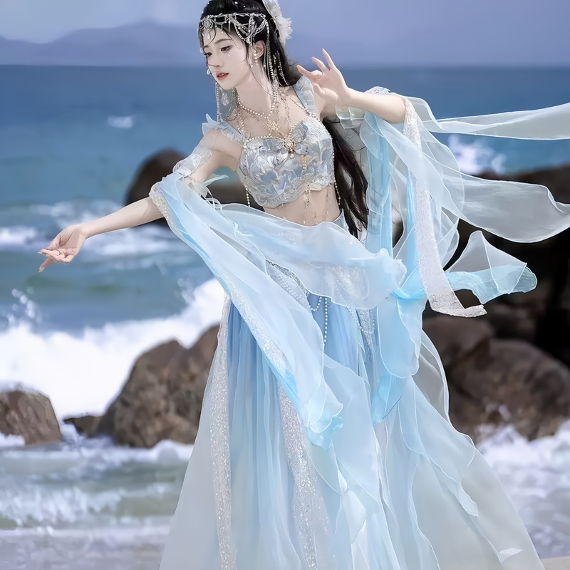 New Exotic Style Improved Embroidered Dance Performance Costume Mermaid Princess 2025 Spring and Summer Photo Shoot Costume Ancient Costume