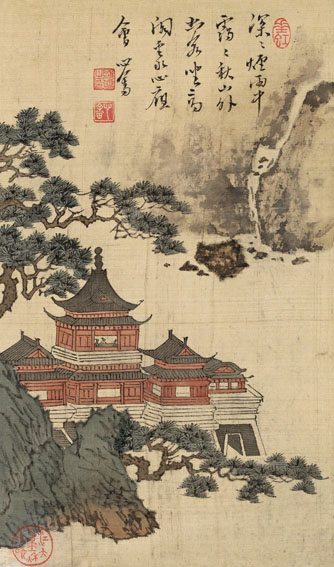Copy printing of the Pu Julian Gauge Linjiang Tuo 19x32cm silk book