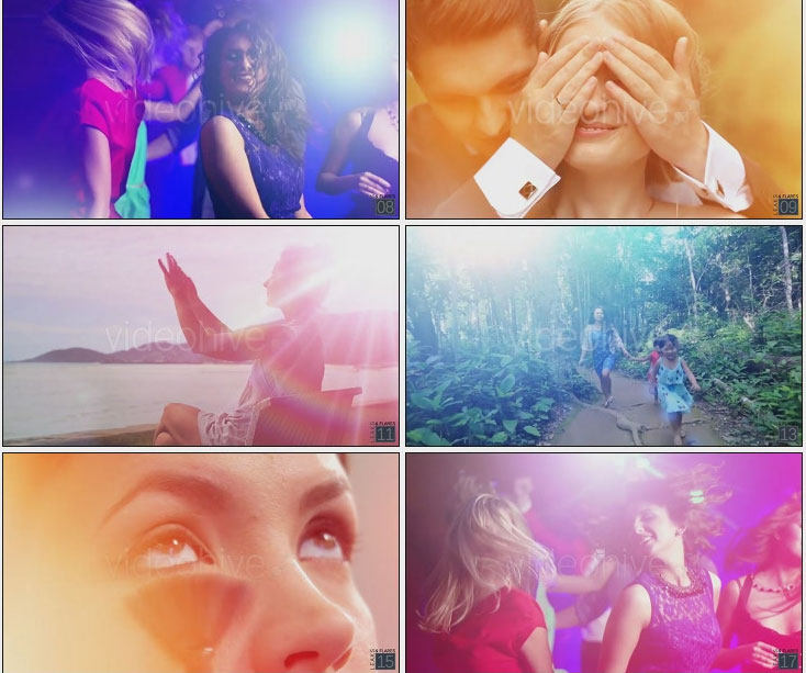 27组婚礼MV微电影制作光晕炫光前景遮罩调色pr EDIUS转场视频素材