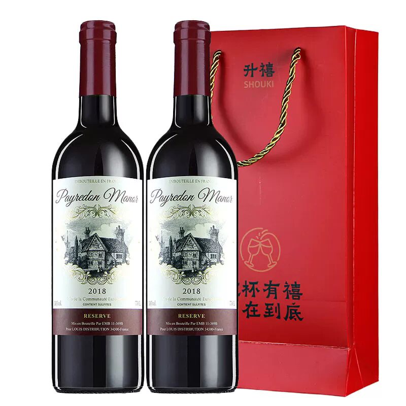 法国原瓶进口红酒 佩顿庄园原装进口干红葡萄酒整箱6支礼盒装