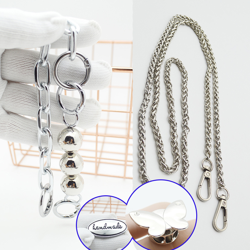 Crocheted Silver Coin Bag Accessories, Same Style Silver Dumpling Bag Materials, Silver Butterfly Buckle Decoration Crocheted Silver Coin Bag Accessories, Same Style Silver Dumpling Bag Materials, Silver Butterfly Buckle Decoration
