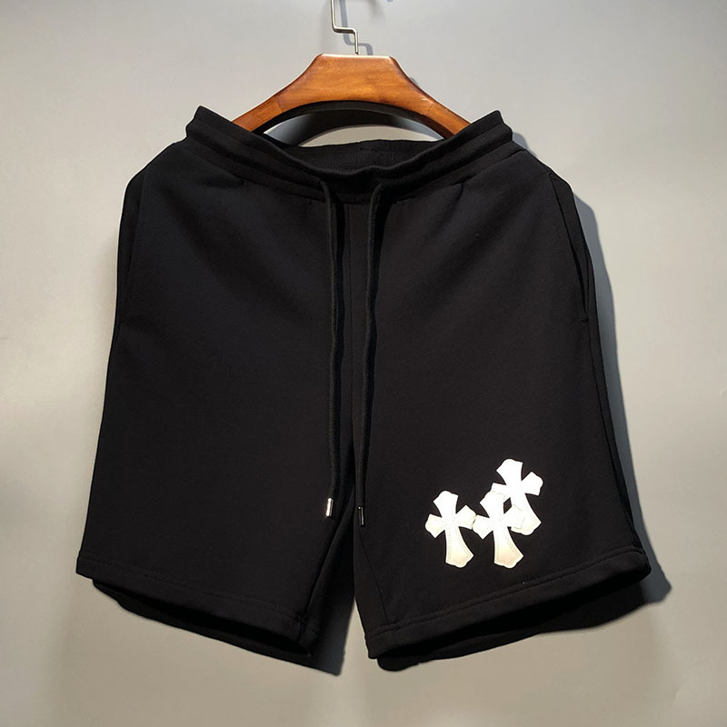 Hong Kong Style Trendy Embroidered Three Crosses Sports Versatile Loose Casual Shorts Summer Outerwear Trendy Brand Five-Point Shorts