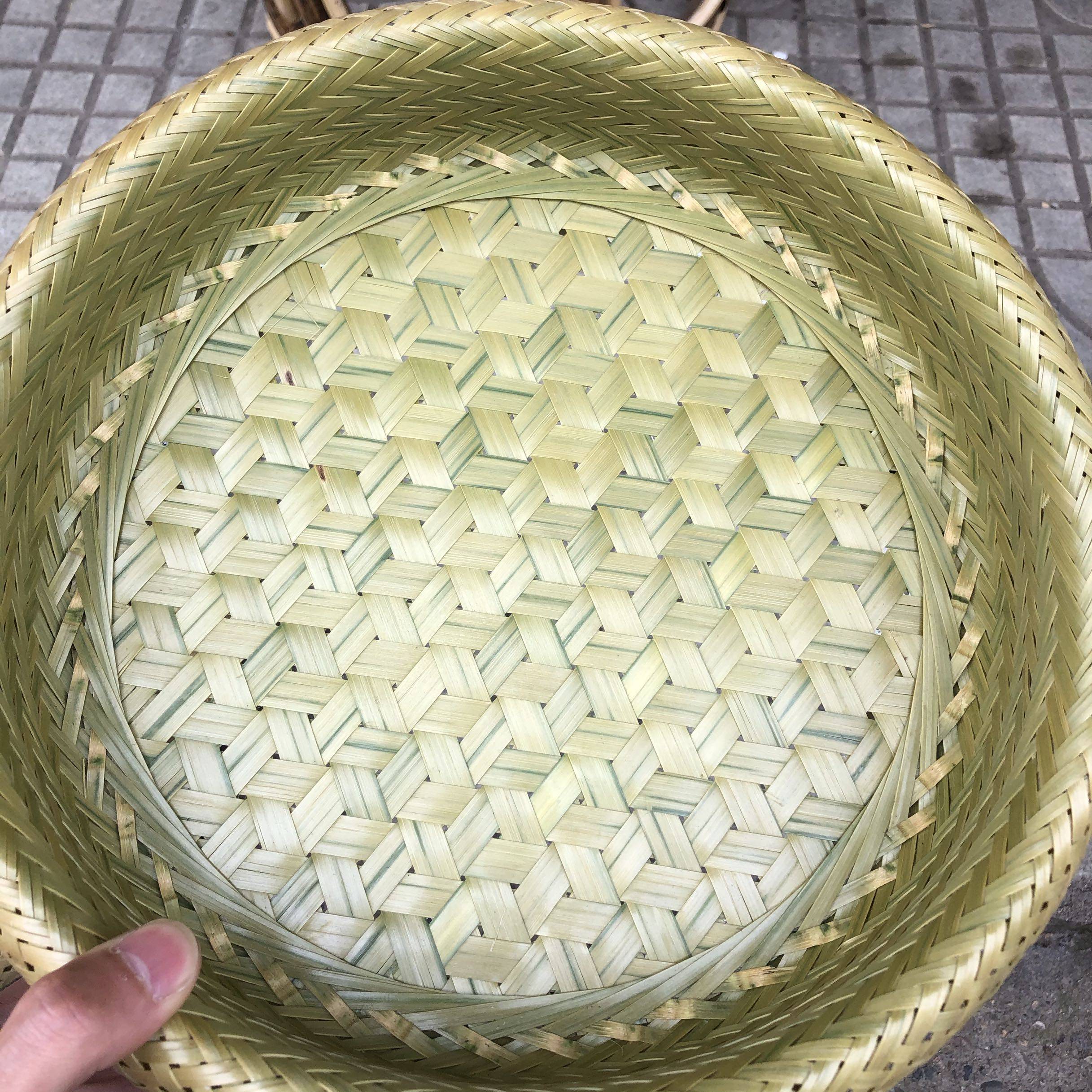 Handmade bamboo choreography fruit basket Bamboo Green Weaving Finely Woven Fruit Basket Net Red