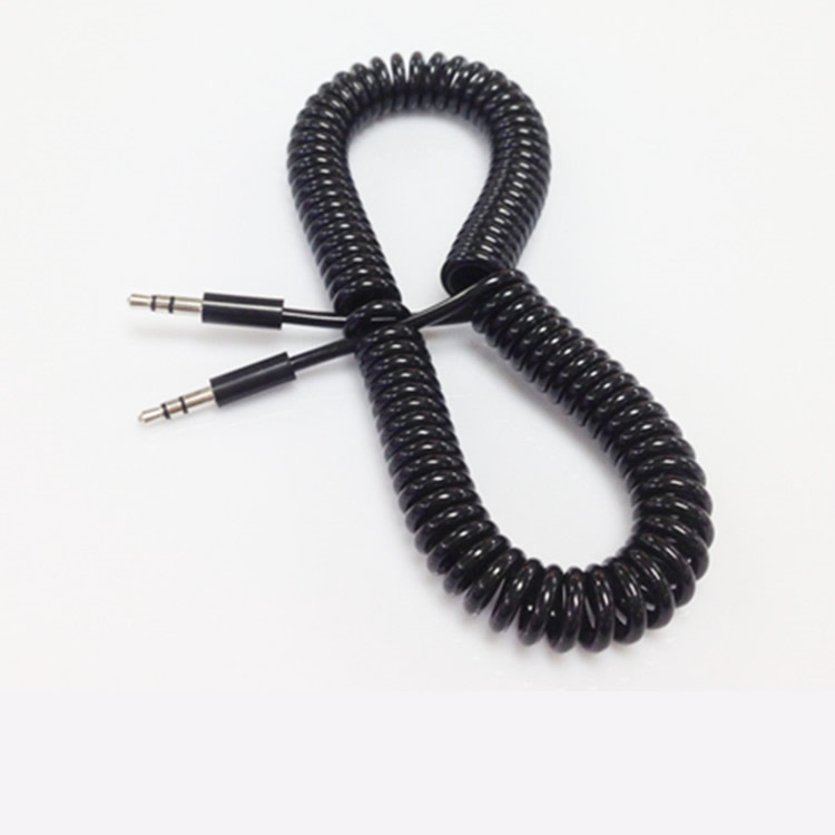 Speaker 3 5mm AUX Audio Line Public to the plug spring structure Stretch Audio Flex Spring Line