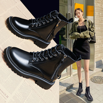 Martin boots female English style 2021 new autumn and winter Joker handsome short boots motorcycle boots leather single boots