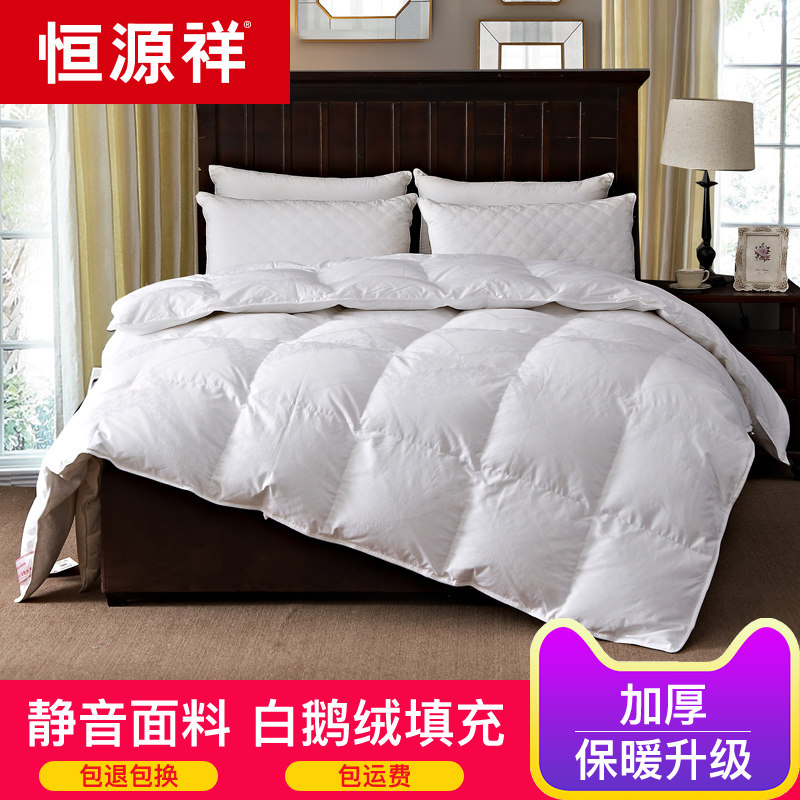 Hengyuan Xiang duvet quilted by 95 white goose down winter quilt with thickened warm double single quilt quilted by the core spring and autumn by goose down