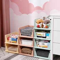 Wardrobe storage artifact layered partition partition household underwear plastic drawer storage box clothes folding storage box