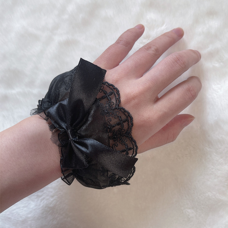 Black Sleeve & Bow 1 Pairsolar system Lolita the soft girl Headwear Hair band Lo Niang Sweet daily Hairpin KC Versatile Lolita Accessories Small things Adorable