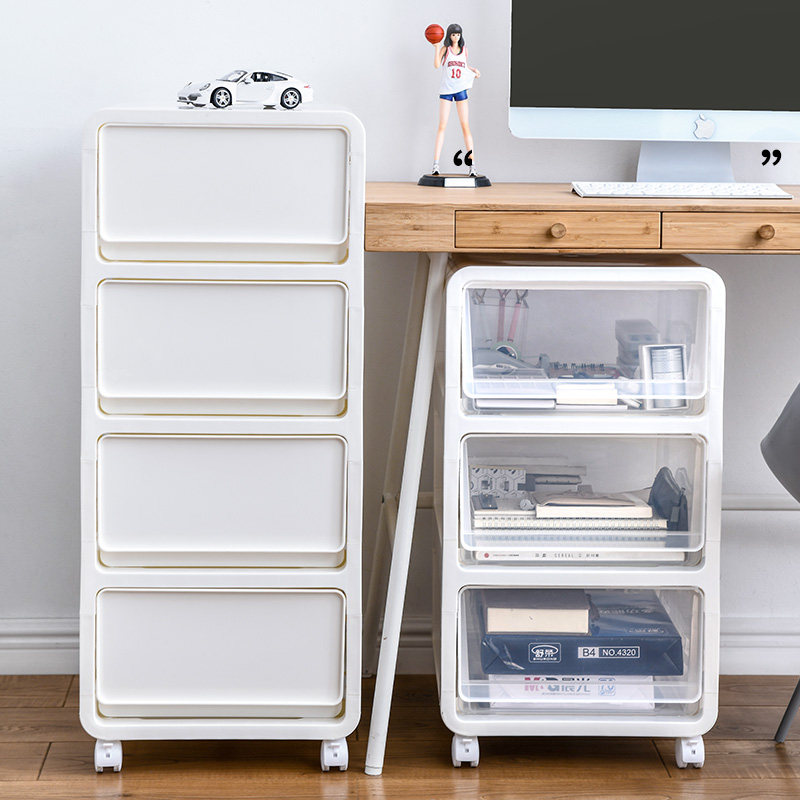 Drawer type storage cabinet plastic floor combination storage cabinet under the desk office documents storage cabinet makeup storage rack