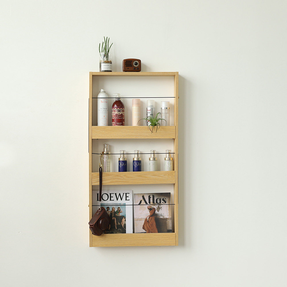 Wall-mounted Racks Nordic Wall Shelves White Oak Black Walnut Color Cosmetics Shelve Day Wall Designer