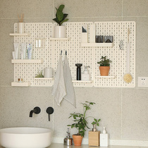 Punch-free bathroom storage rack storage rack simple wall storage rack kitchen hanger vertical plastic hole board