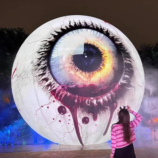 Halloween Inflatable Glowing Eyeball Model for Bar Decoration, Large Cartoon Eye Eyeball Display Model Halloween Inflatable Glowing Eyeball Model for Bar Decoration, Large Cartoon Eye Eyeball Display Model