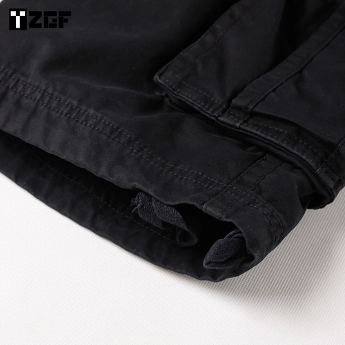 Летние шорты, черные дорожные штаны, свободный прямой крой, размер